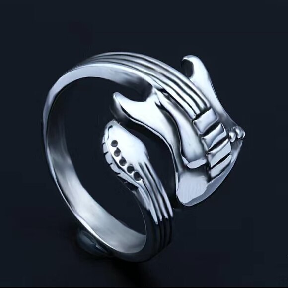 Boho Rocker Guitar Spoon Ring #769 - Picture 1 of 9